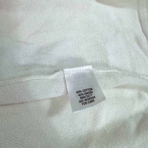 Croft & Barrow Sweater Cardigan Womens 3X White Open Front Cable Knit Classic - Picture 2 of 7